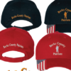 Ball Caps - Cardinal with Berks County Patriots embroidered logo and the USA flag on the right portion of the bill - Image 2