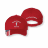 Ball Caps - Cardinal with Berks County Patriots embroidered logo and the USA flag on the right portion of the bill