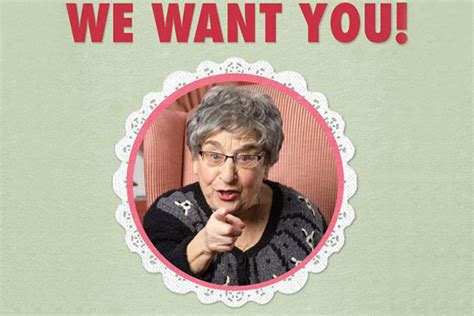 Volunteer old lady